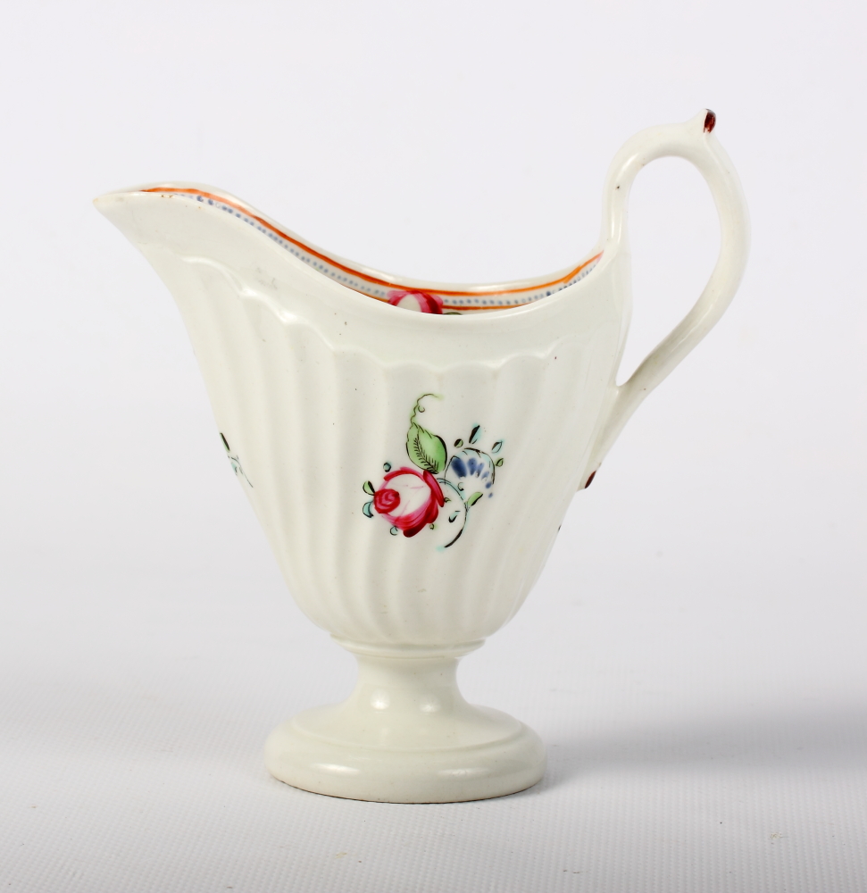 A New Hall fluted cream jug, pattern 149