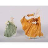 Six Royal Doulton porcelain figures, "Cherie" HN2341, "Fair Maiden" HN2211, "Kirsty" HN2381, "