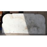 A shaped marble slab, 19" x 42"