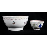 A 19th Century Chinese famille rose porcelain bowl and a similar tea bowl