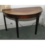 A Georgian mahogany bowfront side table, on square taper supports, 48" wide