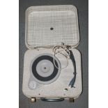 A mid 20th Century Pye portable record player and a Pye mains radio