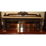 A 19th Century carved oak window seat of 17th Century design, 48" long