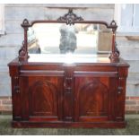 A Victorian mahogany sideboard fitted mirror back, base fitted two frieze drawers and two