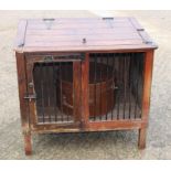 A 19th Century rabbit hutch/dog kennel and a travelling hat box