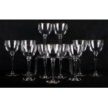 Eleven Saint Louis France crystal wine glasses