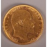 A gold sovereign dated 1903
