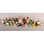 A collection of miniature bottles of spirits and liqueurs, twenty pieces approx