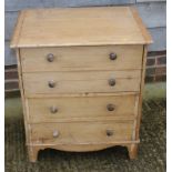 A waxed pine commode, fitted faux drawer fronts and interior, 35" wide