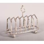 A silver six-division toast rack, 8.7oz troy approx
