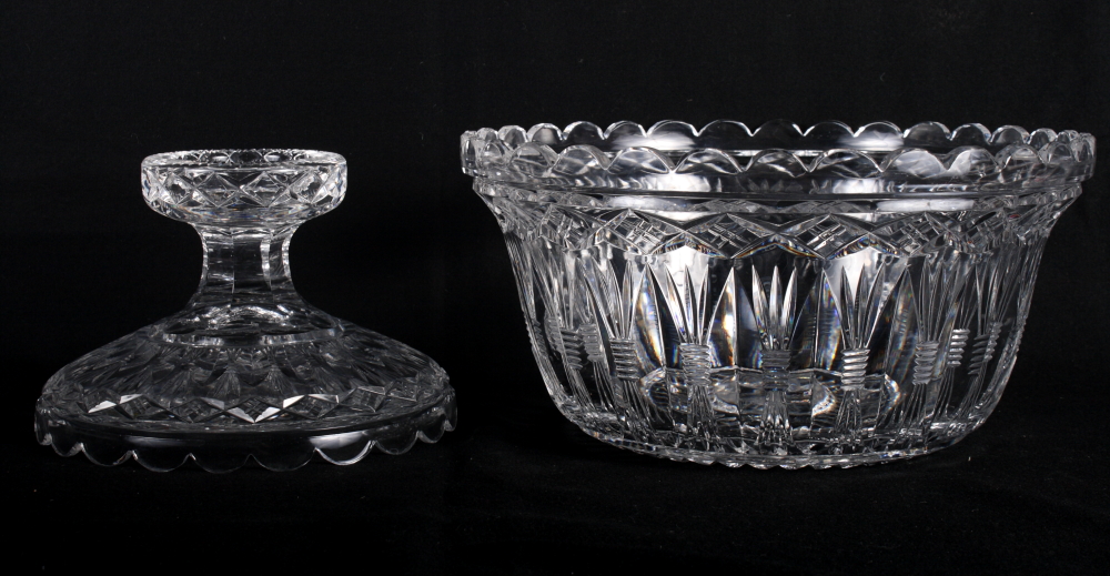 A cut crystal bowl on stand, 11 3/4" high - Image 3 of 4