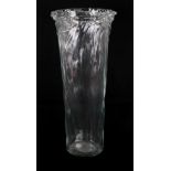 A cylindrical hand blown glass vase, 20" high, and assorted decorative ceramics, etc