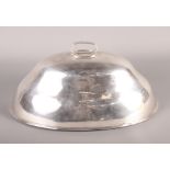 A 19th Century silver dish cover with armorial, 19.1oz troy approx