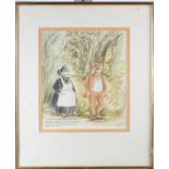 Campbell: a pair of watercolours, illustrations from scenes in Wind in the Willows, 15" x 13", in