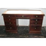 A late 19th Century mahogany dressing table, fitted nine drawers, on block base, 48" wide