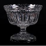 A cut crystal bowl on stand, 11 3/4" high