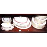 A Royal Doulton "Minuet" part dinner service comprising twelve dinner plates, side plates, dessert