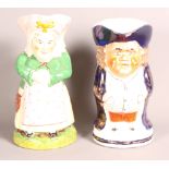 A Staffordshire Toby jug and a companion Martha Gunn jug