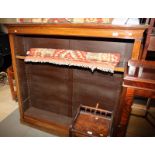 An early 20th Century mahogany and satinwood banded open bookcase, fitted adjustable shelves, 54"