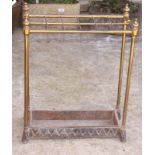 An early 20th Century tubular brass framed stick stand