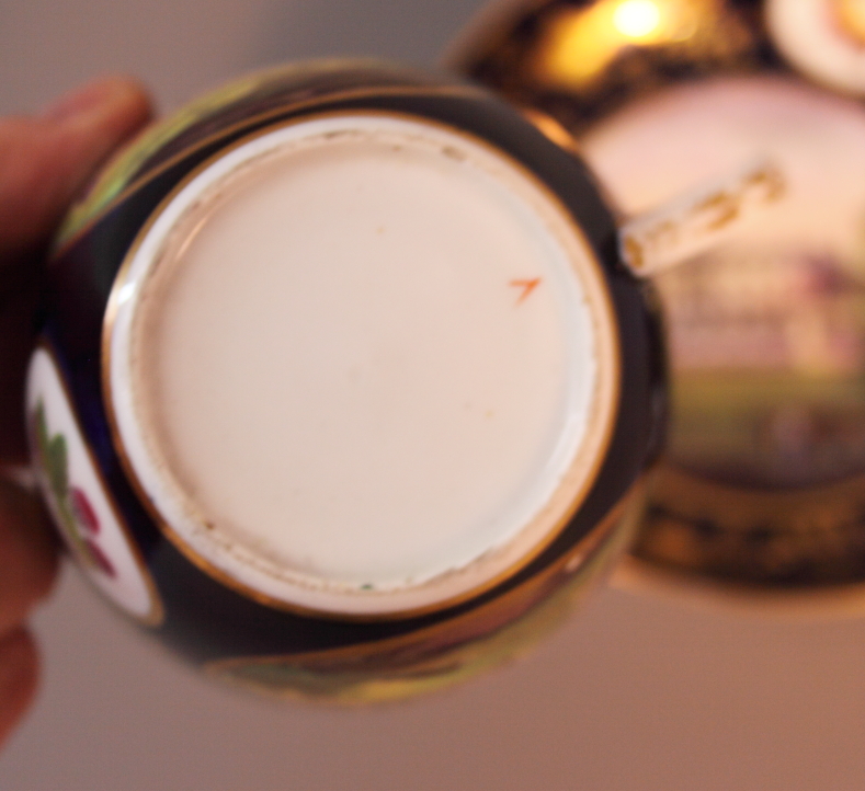 An early 19th Century Bute New Hall cup and saucer with landscape decoration - Image 4 of 4