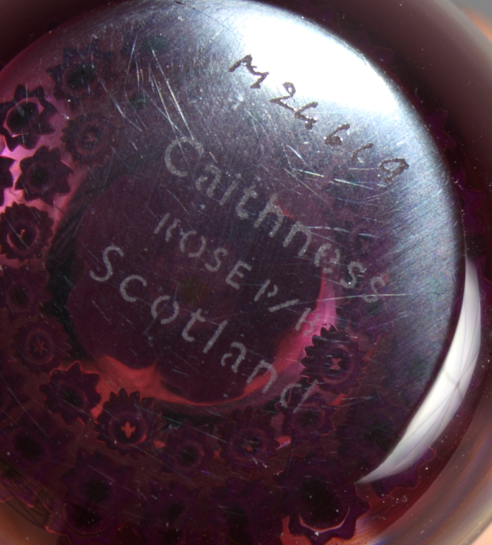 Three Caithness paperweights, "Harlequin", "Miniature Scots Thistle", "Seagems", a similar "Rose" - Image 6 of 6