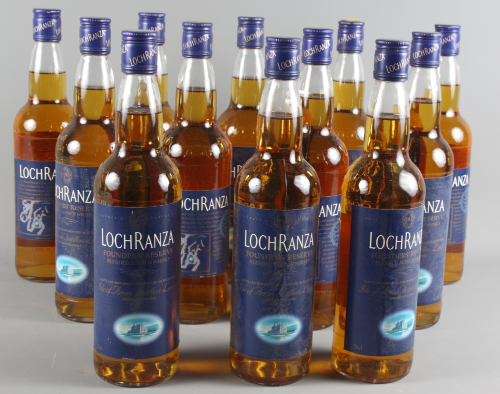 A case of twelve Loch Ranza Founders' Reserve blended Scotch whisky