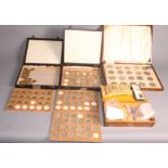 A collection of British pre-decimal coins including pre-1947 silver, in attache case