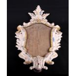 A 19th Century faience pottery mirror frame, 27" high (a/f)