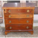 A bachelor's Georgian design mahogany chest of four drawers, 28" wide