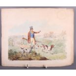 After Alken: a hand-coloured print, sportsman and dogs, and a number of other prints, unframed