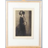 Lucy Lancaster: a mezzotint portrait of an Edwardian woman, in strip frame