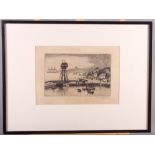 Frank Potter: a drypoint etching, "Romney's House, Hampstead", and five other framed etchings