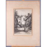 Howarth: a signed etching, "The Golden Cross, Oxford", and a number of other prints and etchings,