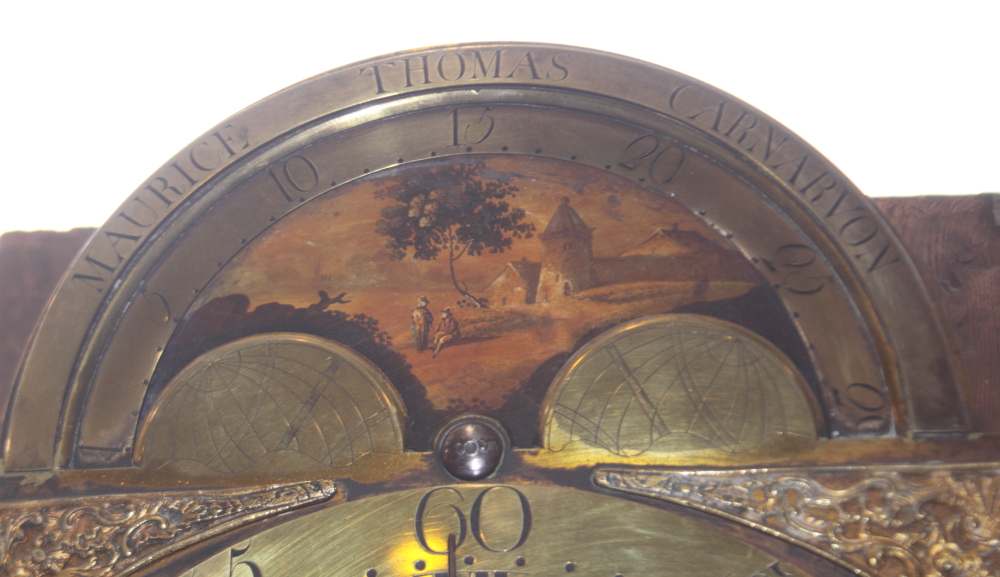 An early 19th Century oak long case clock with eight-day striking movement by Maurice Thomas - Image 14 of 15
