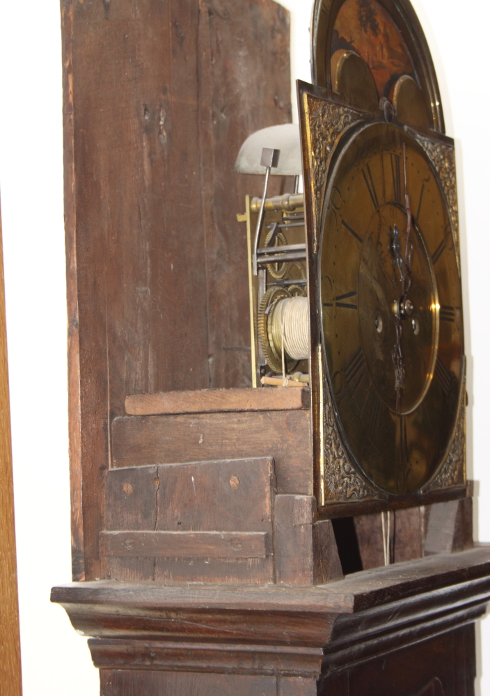 An early 19th Century oak long case clock with eight-day striking movement by Maurice Thomas - Image 5 of 15