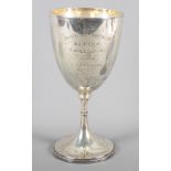 A silver presentation goblet, 6.7oz approx