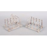Two silver four-division toast racks, 2oz troy approx