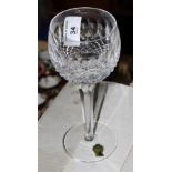 A set of six Waterford crystal "Colleen" hock glasses