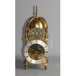 A French 17th Century style brass lantern clock, 12" high