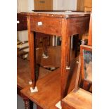 An 18th Century oak side table, fitted frieze drawer, on square tapered supports, 28" wide