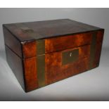 A Victorian walnut writing box with fitted interior, 16" wide