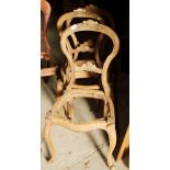 Six Victorian chair frames, various, for re-upholstery