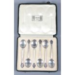A set of six Liberty & Co silver teaspoons, in case