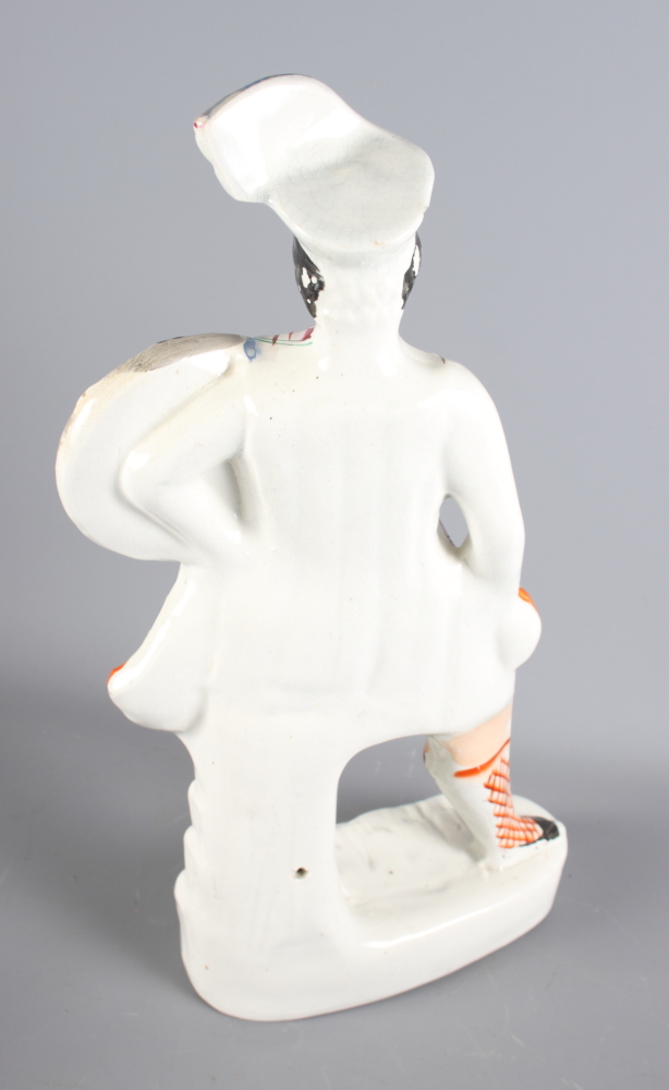 A Staffordshire flat back figure of Wallace, 17" high, and another, weigh goat, and one other, - Image 3 of 3