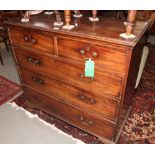 A 19th Century mahogany chest of three long and two short drawers, on bracket supports, 42 1/2"
