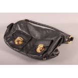 A Marc Jacobs black leather handbag with gilt metal mounts