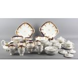 A quantity of 19th Century porcelain tea and coffee wares decorated navy and gilt, together with