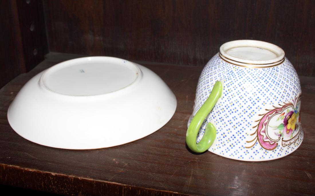 Two 19th Century hand-painted Coalport cups and saucers - Image 7 of 7