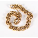 An Edwardian 9ct gold curb link bracelet, 35.3g